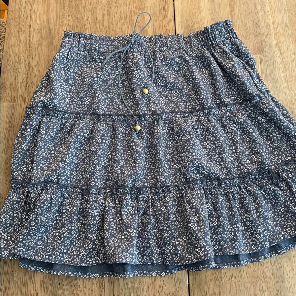 Promesa Navy Floral Mini Skirt